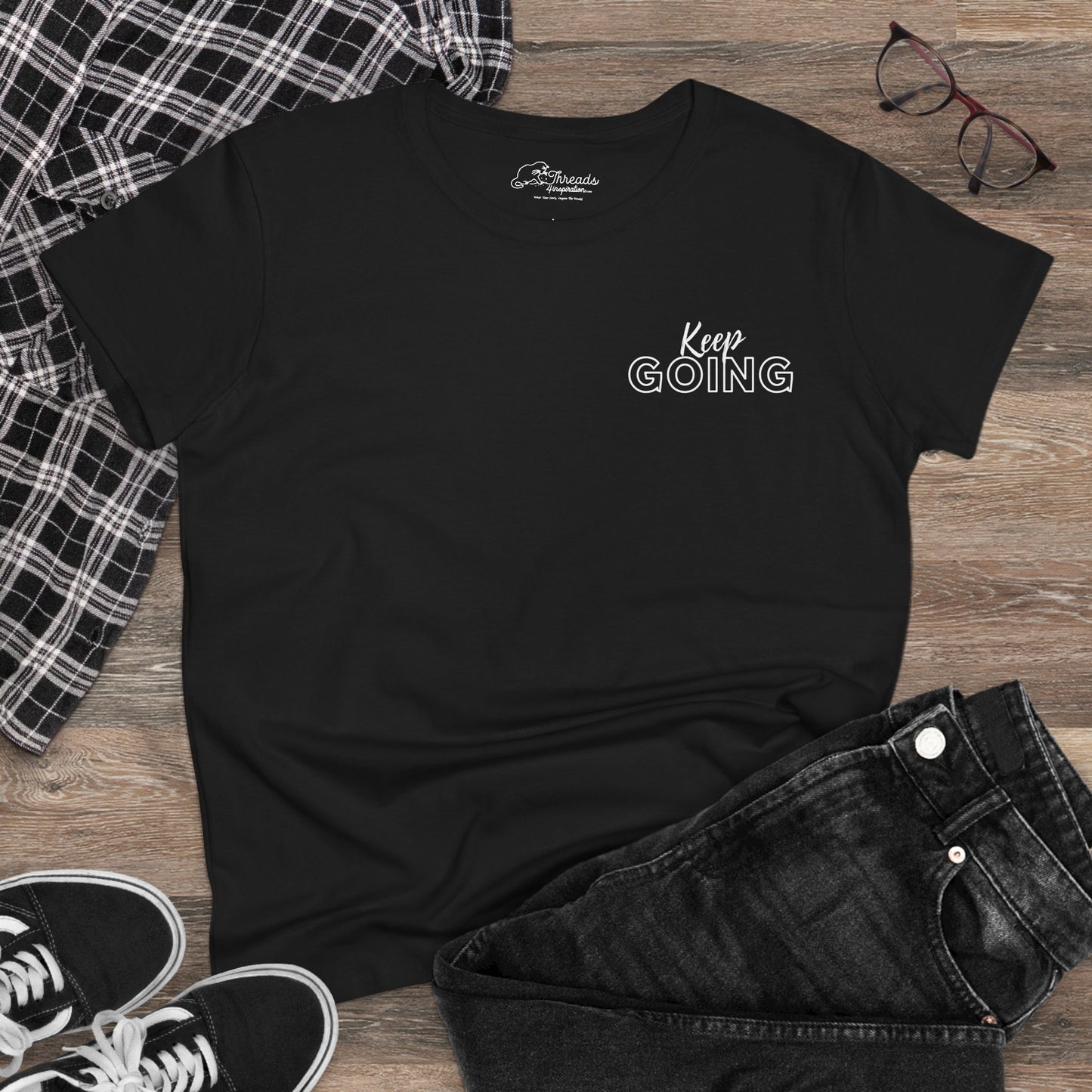 Keep Going The Next Version Of You Is Waiting. Inspirational Women's Midweight Cotton Tee.