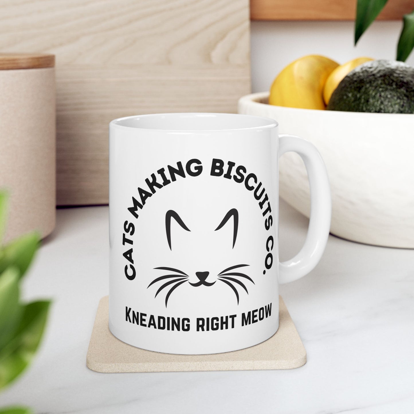 Cat Making Biscuit Mug. Ceramic Mug, (11oz, 15oz)