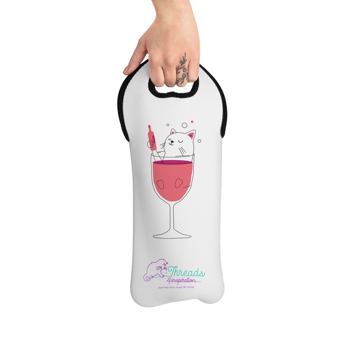 Cute Cat Wine Tote Bag - Fun & Functional Wine Carrier for Cat Lovers