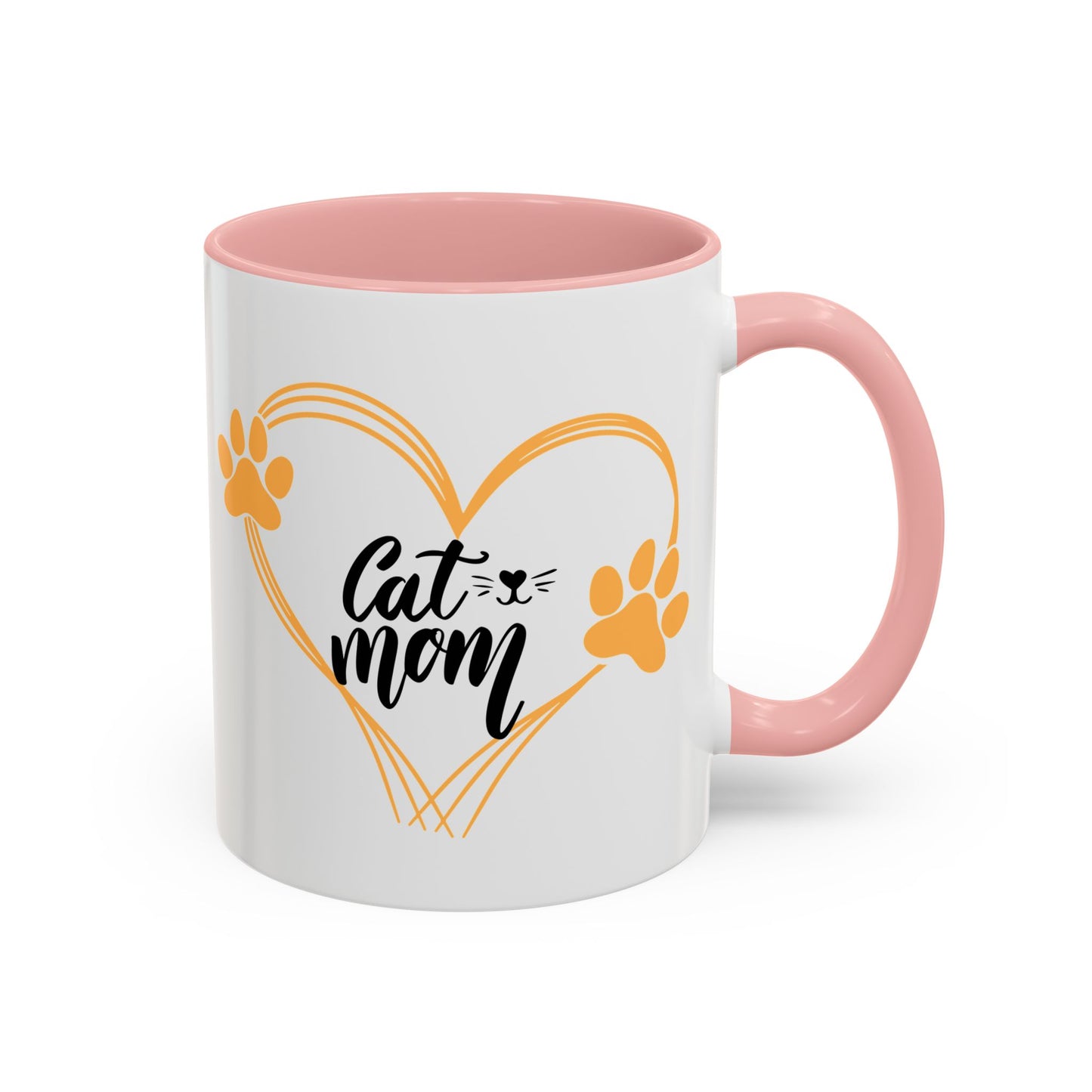 Cat Mom Accent Coffee Mug - Perfect Gift for Cat Lovers, 11 & 15oz
