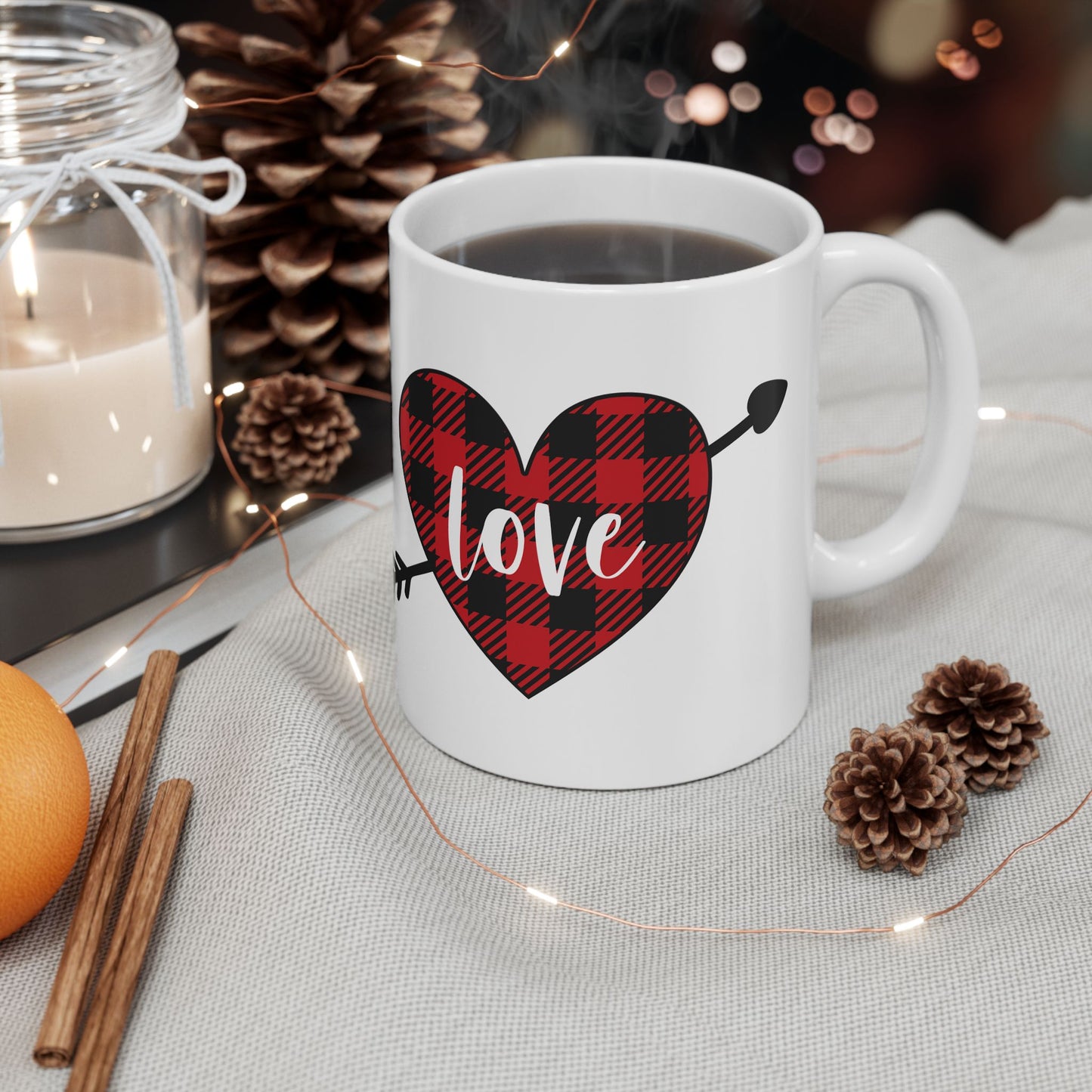 Love Arrow Mug For Valentines Day. Ceramic Mug, (11oz, 15oz)