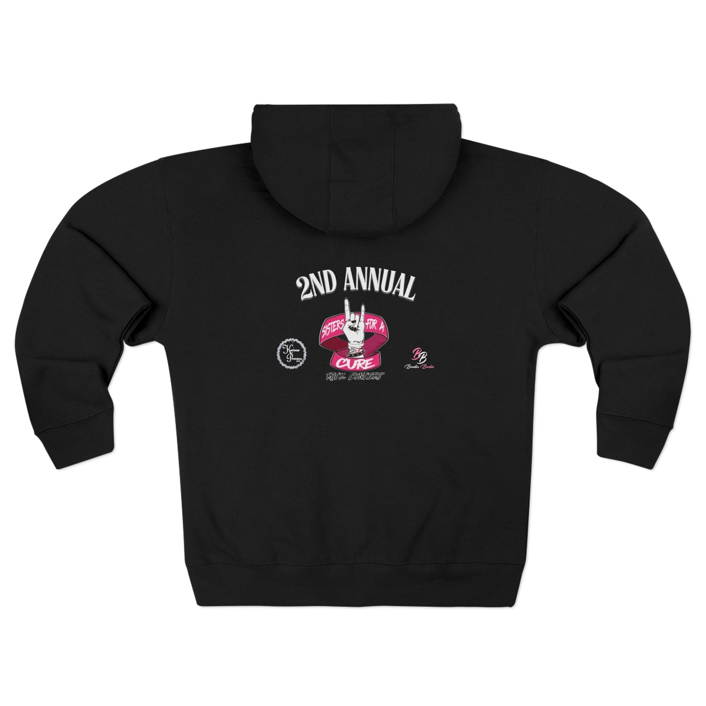 Sisters For A Cure Zip Hoodie, Comfortable Casual Wear, Perfect for Events and Gatherings.