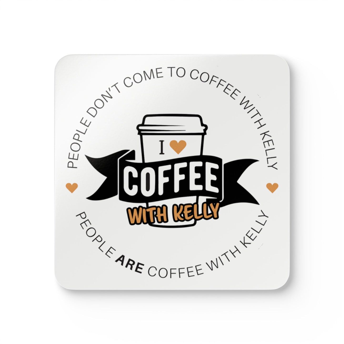 Coffee With Kelly Coaster Set, Personalized Cork Coasters, Fun Drinkware, Housewarming Gift, Unique Kitchen Decor