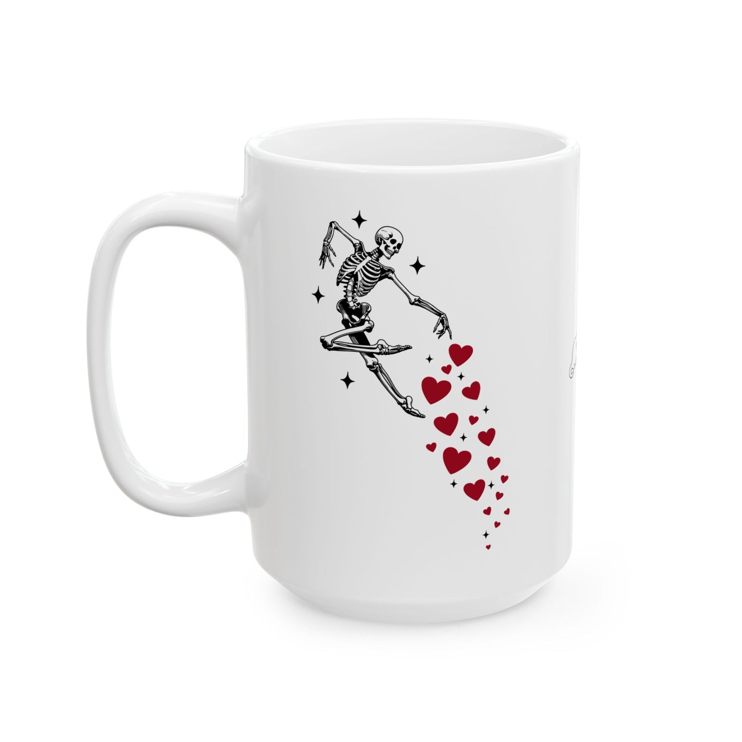 Skeleton Heart Mug. Ceramic Mug, (11oz, 15oz)