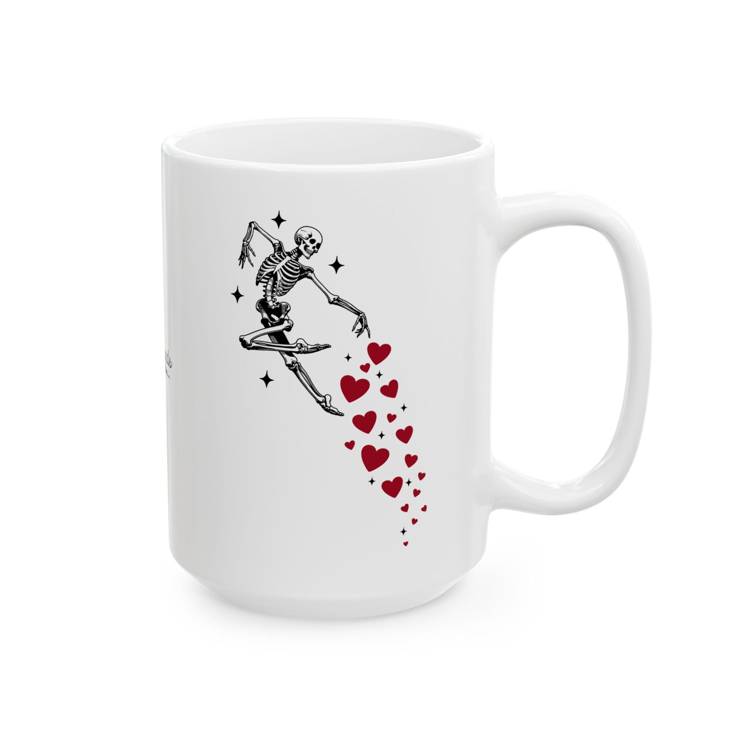 Skeleton Heart Mug. Ceramic Mug, (11oz, 15oz)