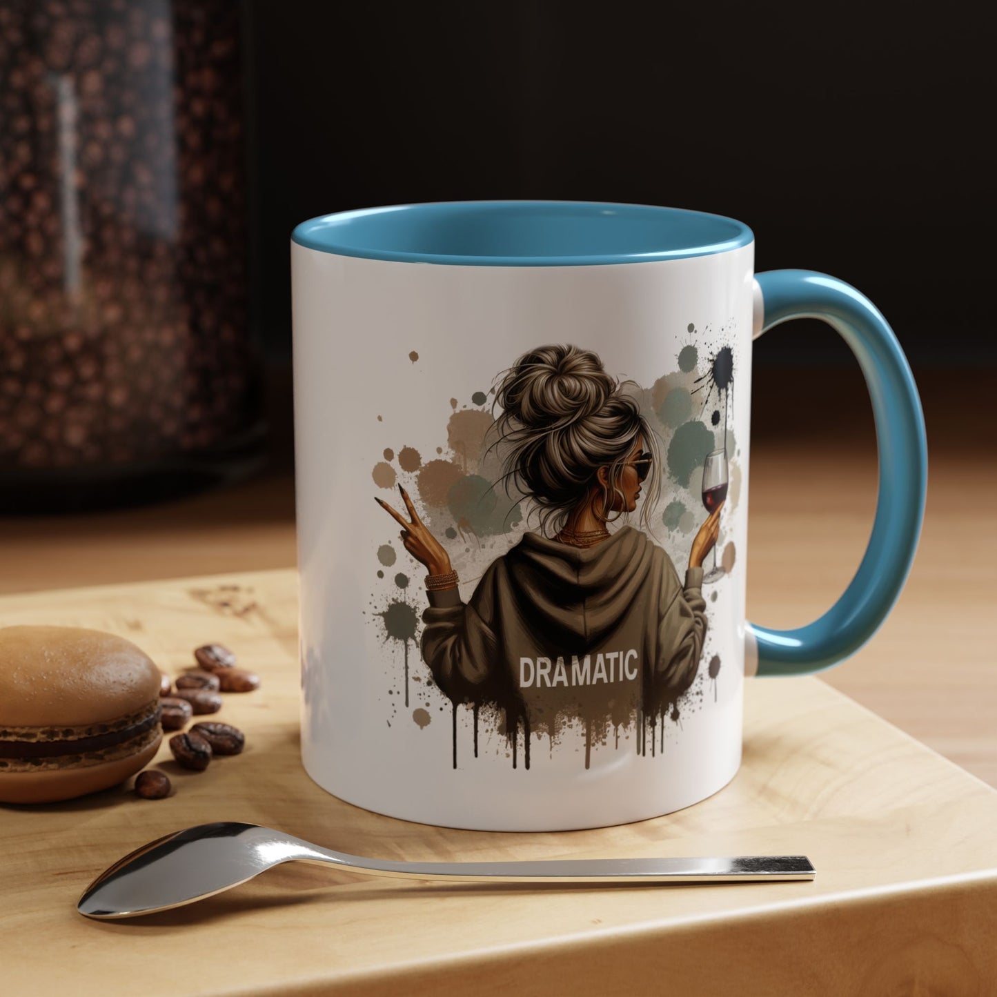 Dramatic Confident Women Mug. Accent Coffee Mug (11, 15oz)
