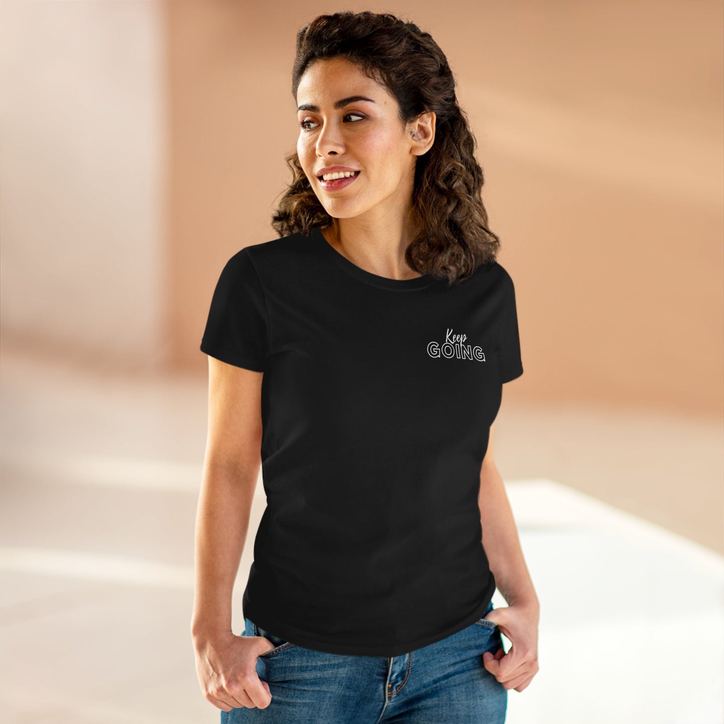 Keep Going The Next Version Of You Is Waiting. Inspirational Women's Midweight Cotton Tee.