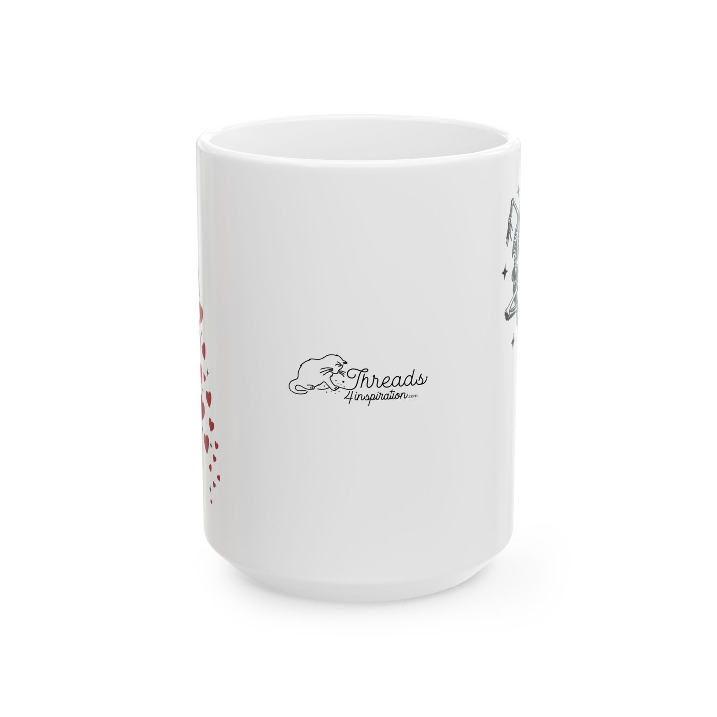 Skeleton Heart Mug. Ceramic Mug, (11oz, 15oz)
