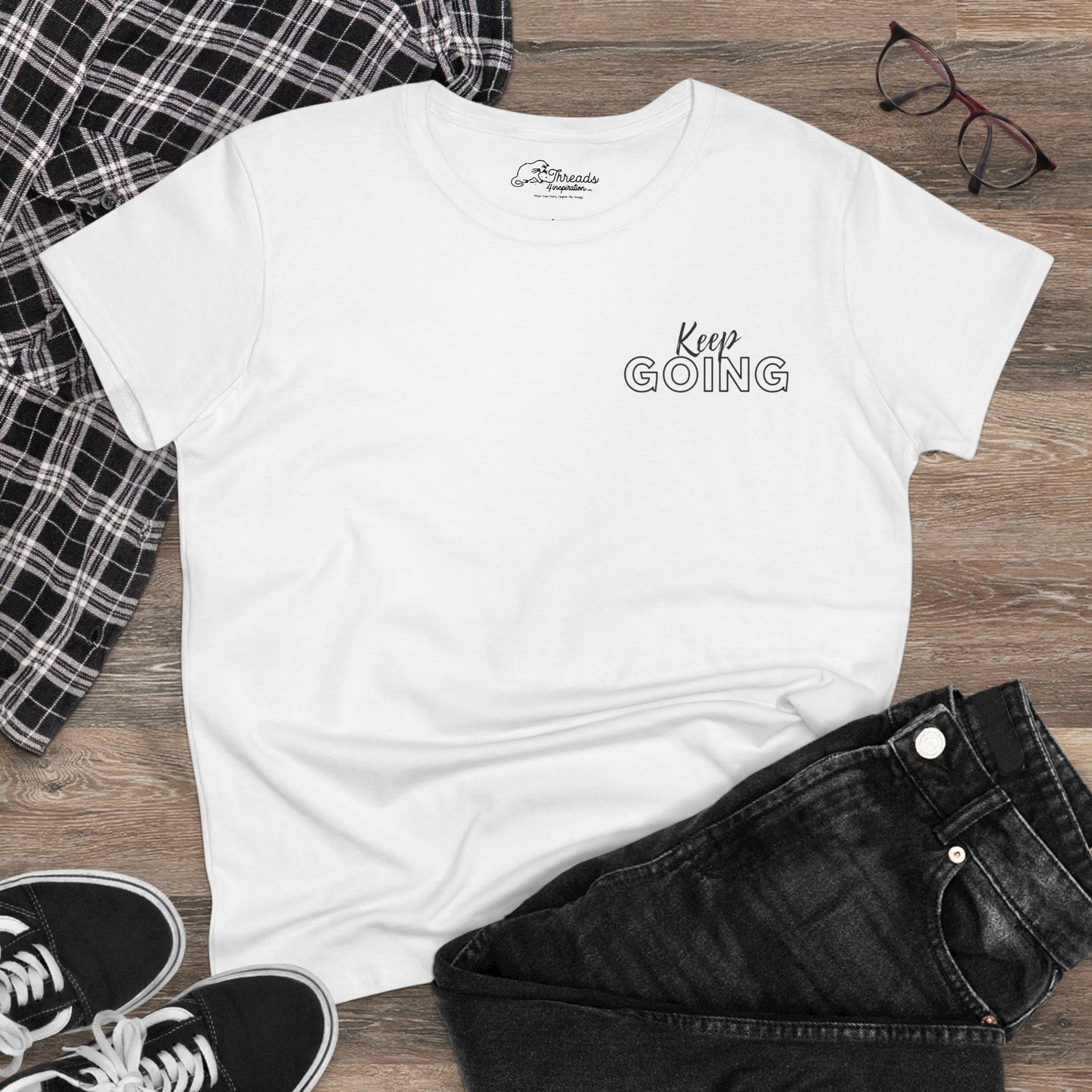Keep Going The Next Version Of You Is Waiting. Inspirational Women's Midweight Cotton Tee.