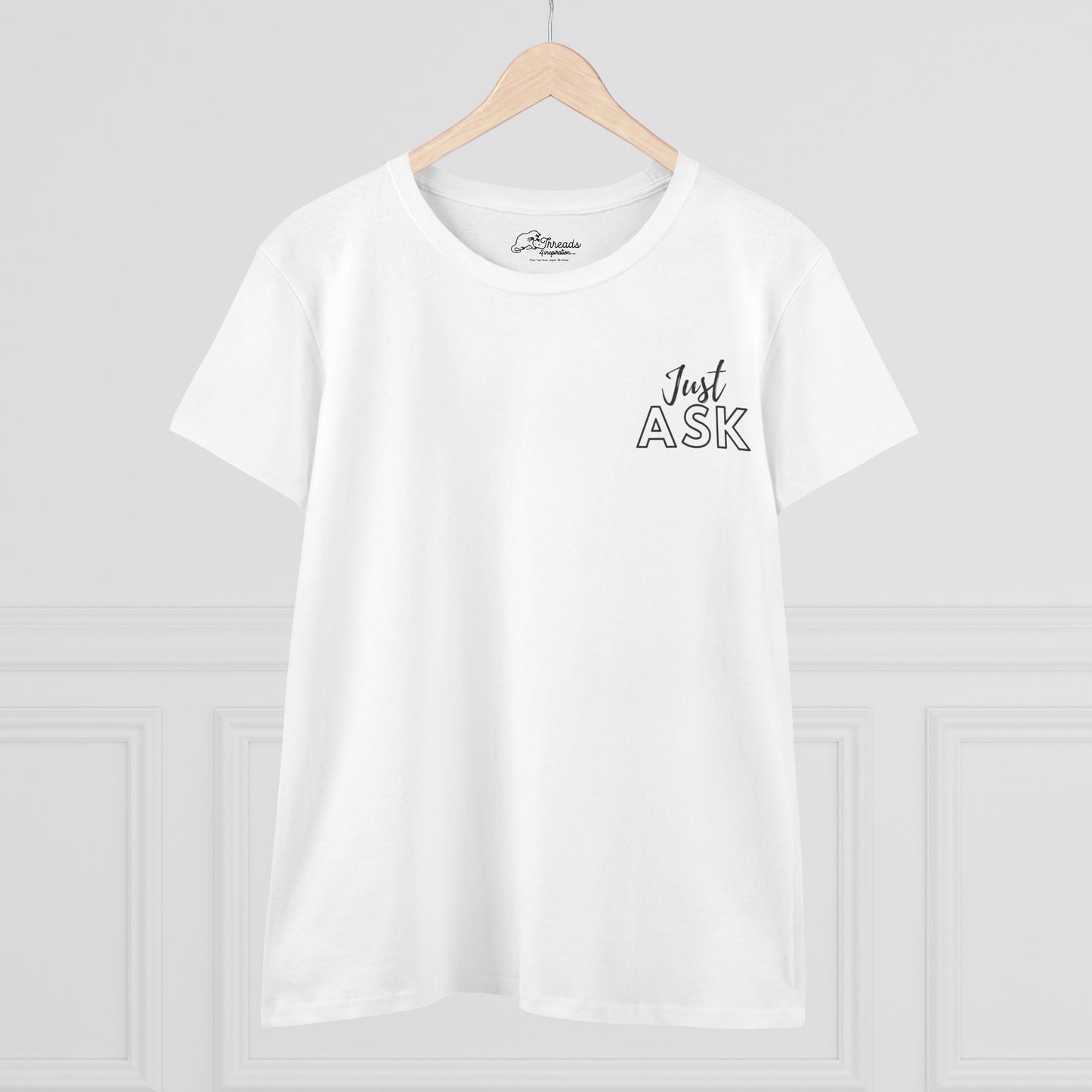 Just Ask Collection Sounds Simple Not Easy. Women's Just Ask Tee - Inspiring Cotton T-Shirt for Everyday Empowerment