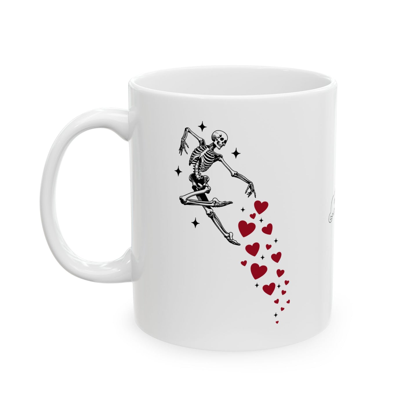 Skeleton Heart Mug. Ceramic Mug, (11oz, 15oz)
