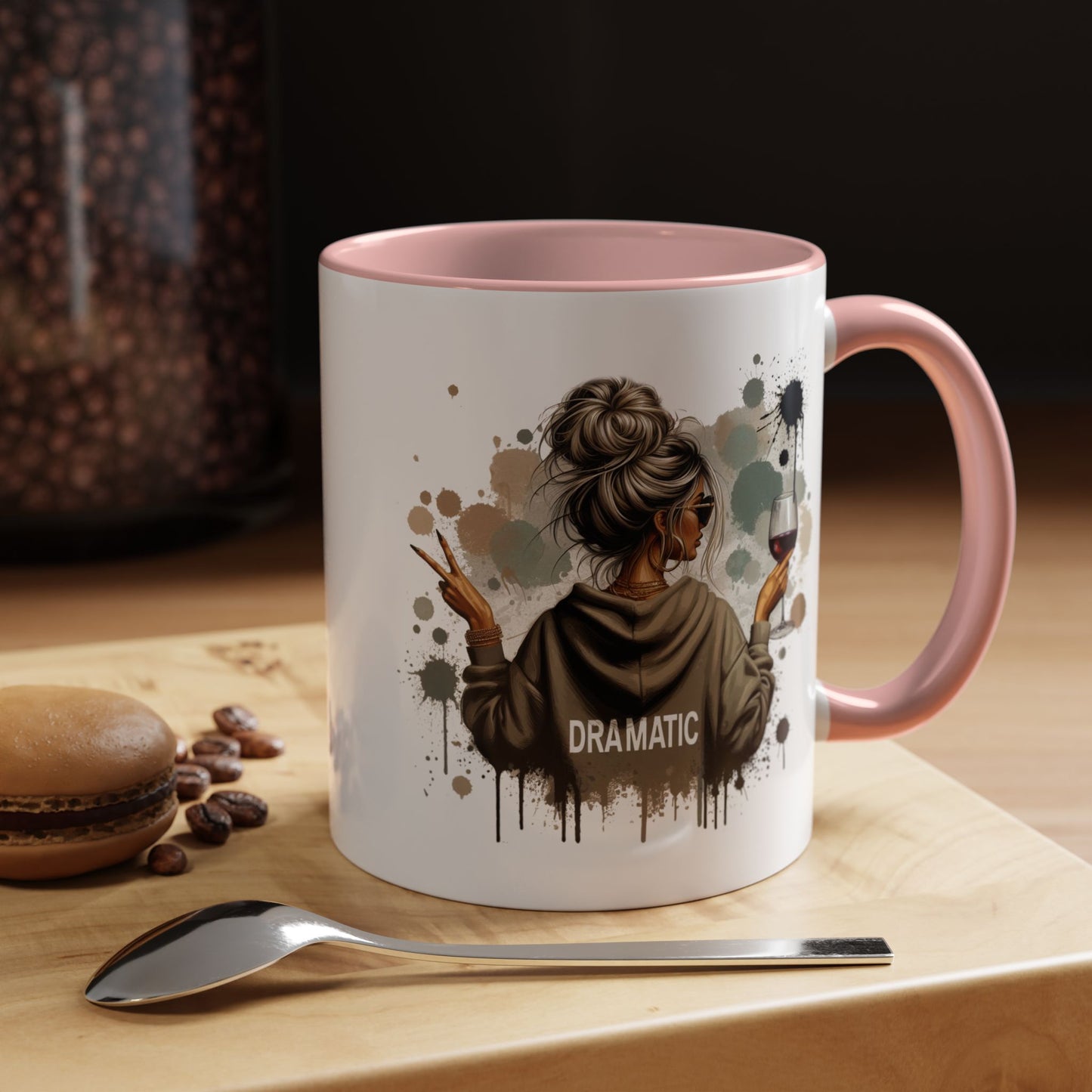 Dramatic Confident Women Mug. Accent Coffee Mug (11, 15oz)