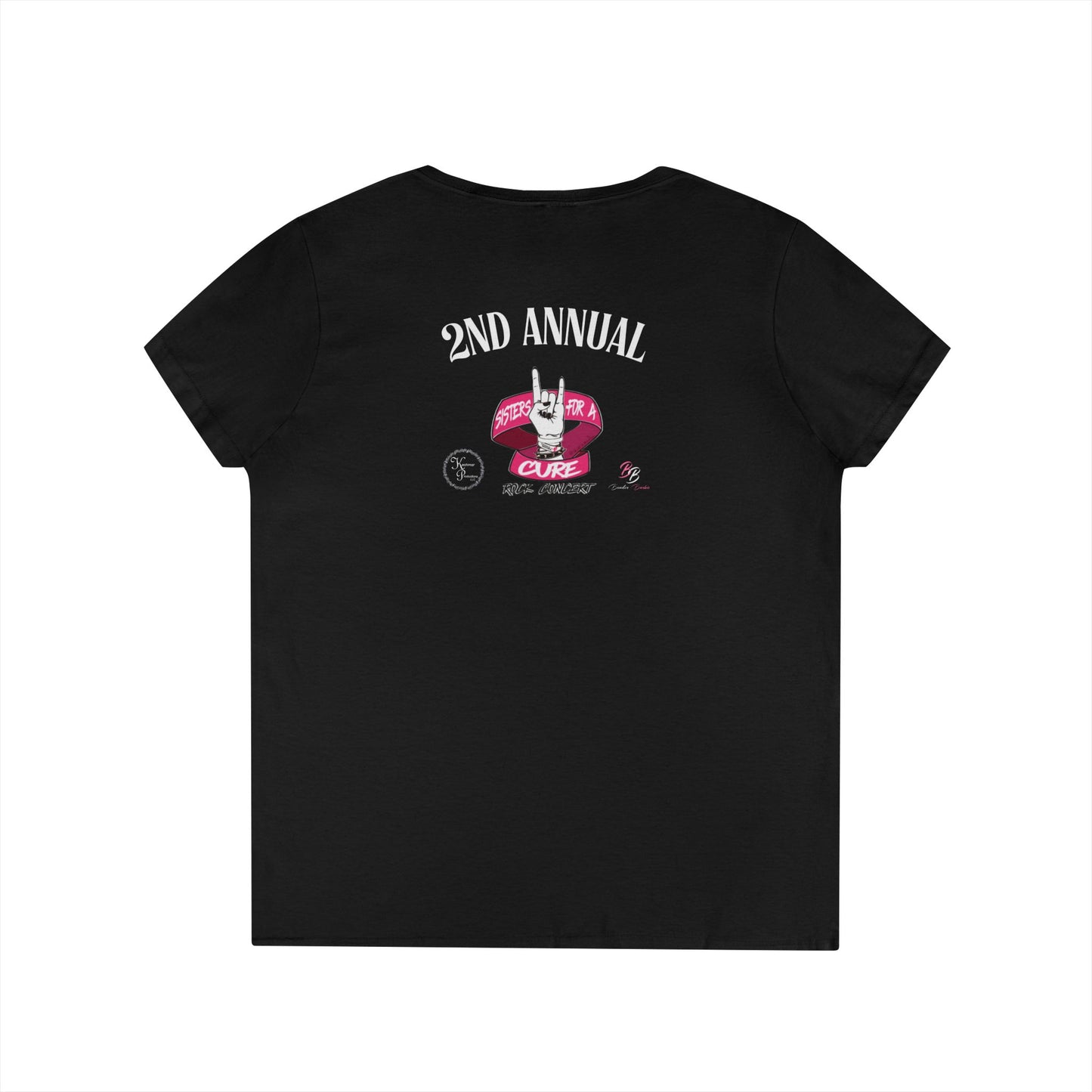 Sisters For A Cure. V-Neck Tee for Creative Souls, Customizable Graphic Shirt, Gift for Artists, Casual Wear, Everyday Fashion