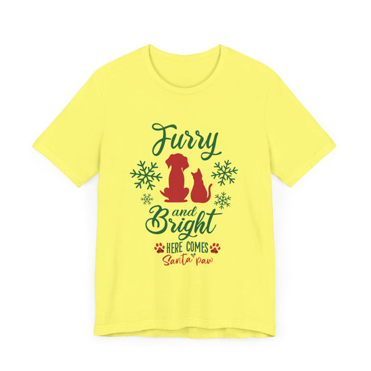 Furry and Bright Christmas T-shirt. Unisex Jersey Short Sleeve Tee