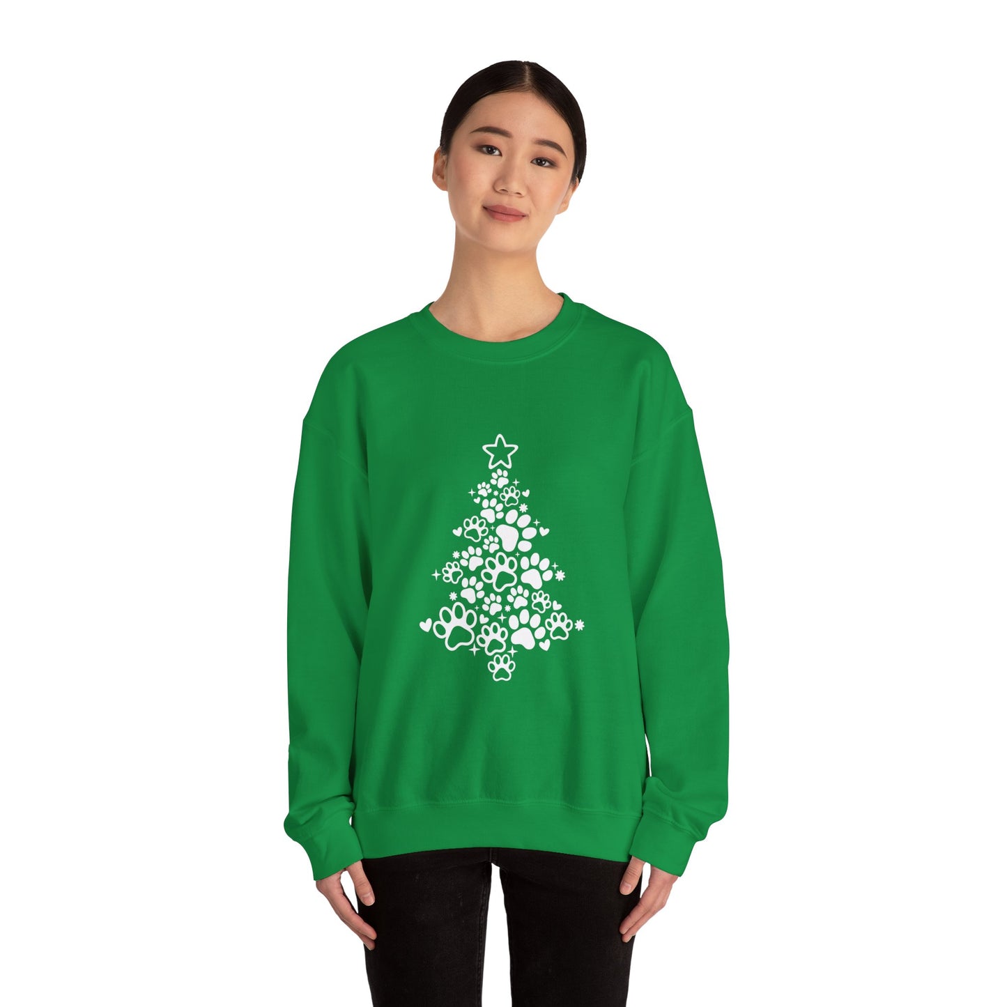 Paw Print Christmas Xmas Sweatshirt. Unisex Heavy Blend™ Crewneck Sweatshirt