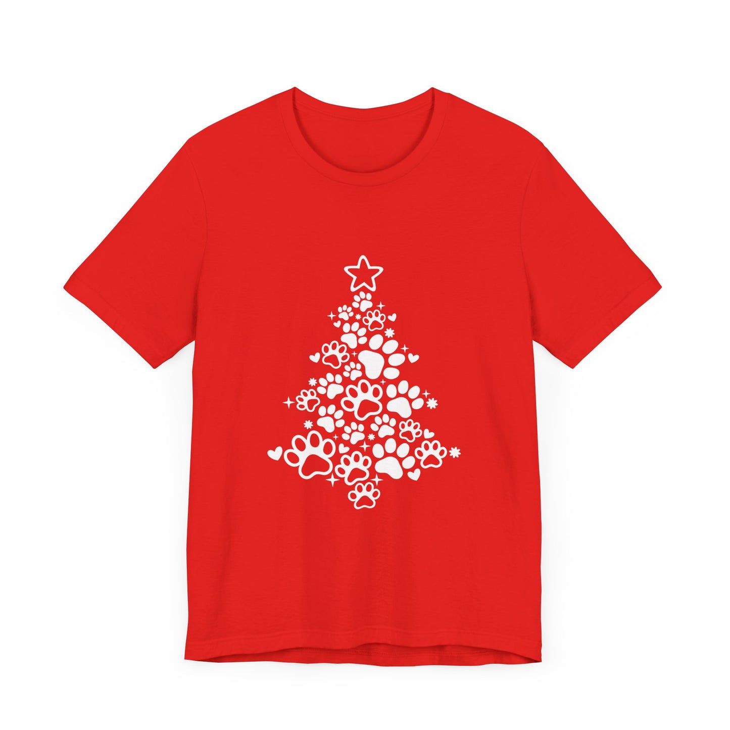 Paw Print Christmas T-shirt Unisex Jersey Short Sleeve Tee