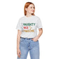 Christmas Naughty Nice Pawsome. Unisex Jersey Short Sleeve Tee