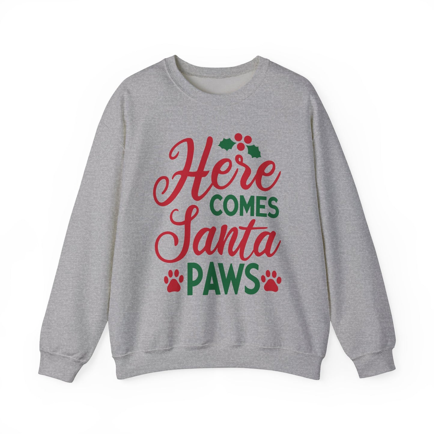 Here Comes Santa Paws Sweatshirt Unisex Heavy Blend™ Crewneck Sweatshirt