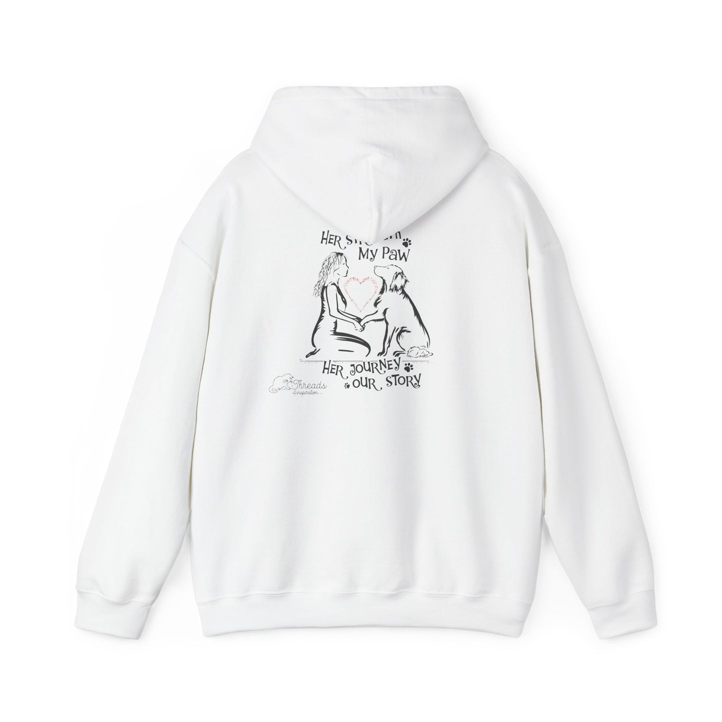 Her Strength My Paw Her Journey Our Story Dog. Unisex Heavy Blend™ Hooded Sweatshirt