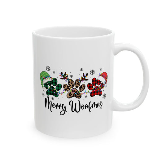 Merry Woofmas Mug For Dog Lovers. Ceramic Mug, (11oz, 15oz)