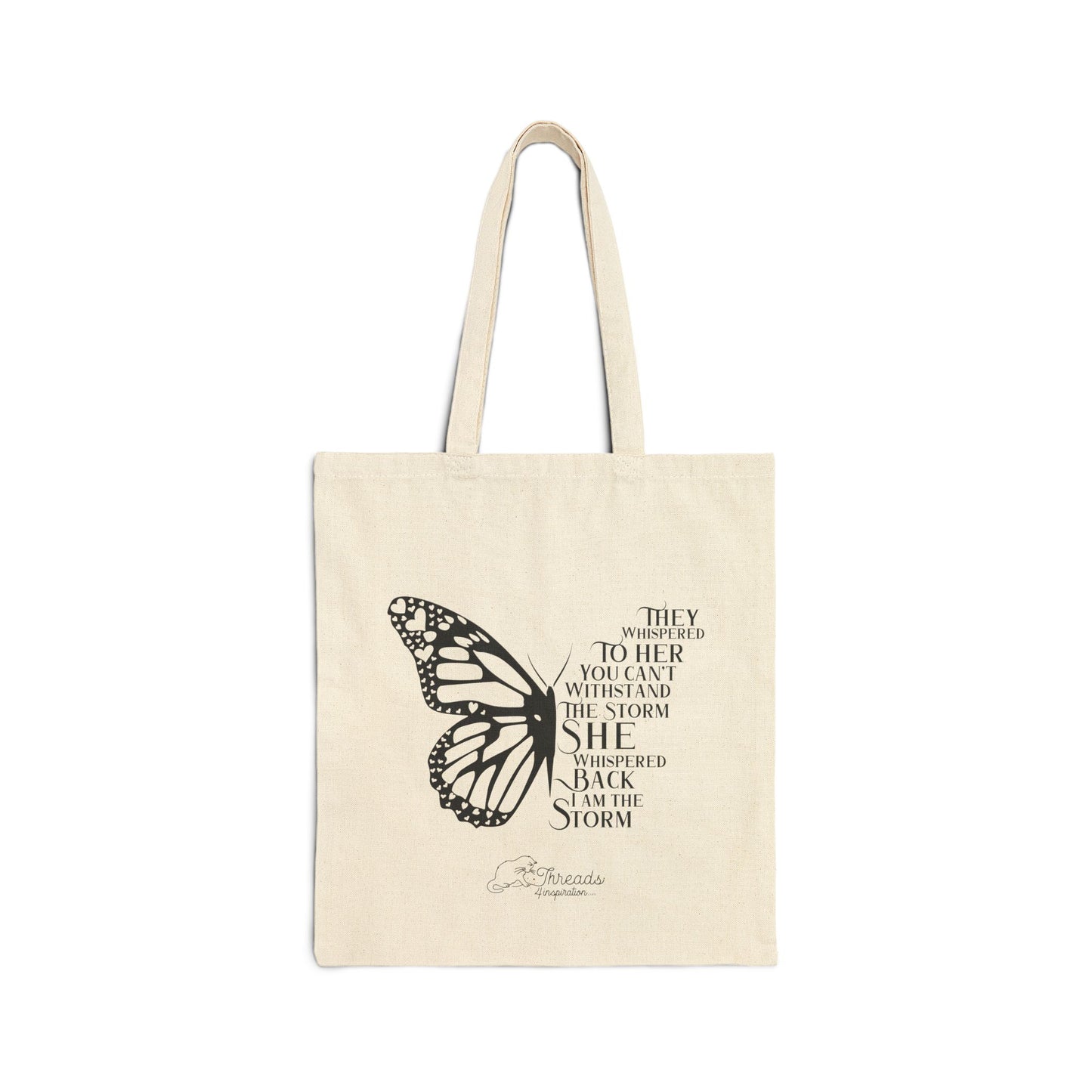 She Whispered I am the Storm Bag. Cotton Canvas Tote Bag