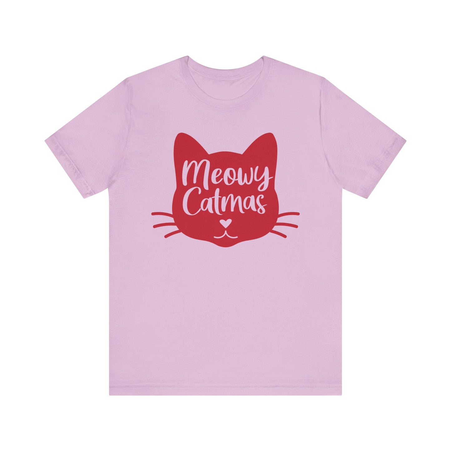 Meowy Catmas Christmas Cat T-Shirt. Unisex Jersey Short Sleeve Tee