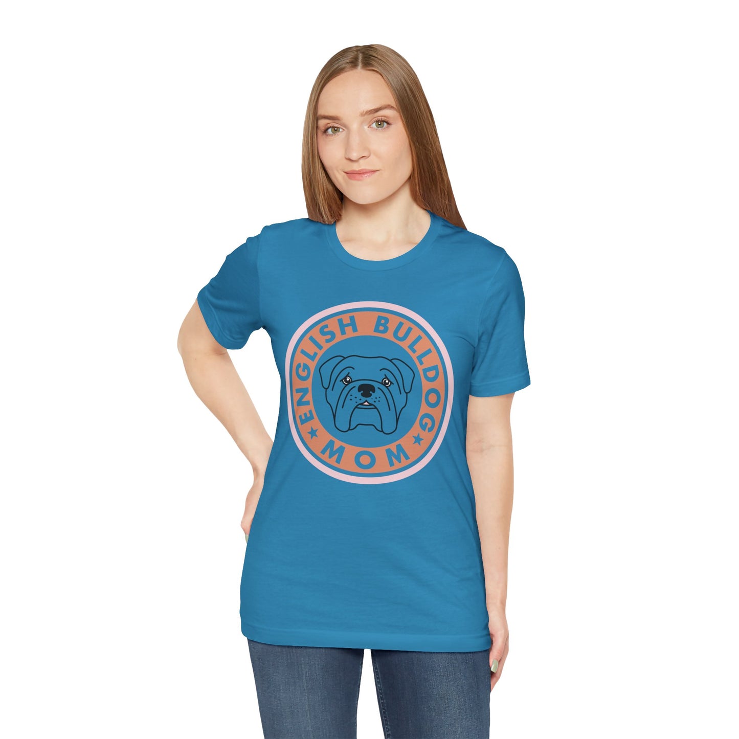 Bull Dog Mom Shirt. Unisex Jersey Short Sleeve Tee