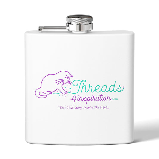 Inspirational Cat Stainless Steel Flask - 6oz Travel Liquor Bottle