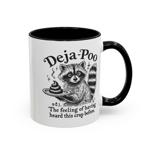 Funny Deja Poo Coffee Mug - Cute Raccoon Design for Animal Lovers