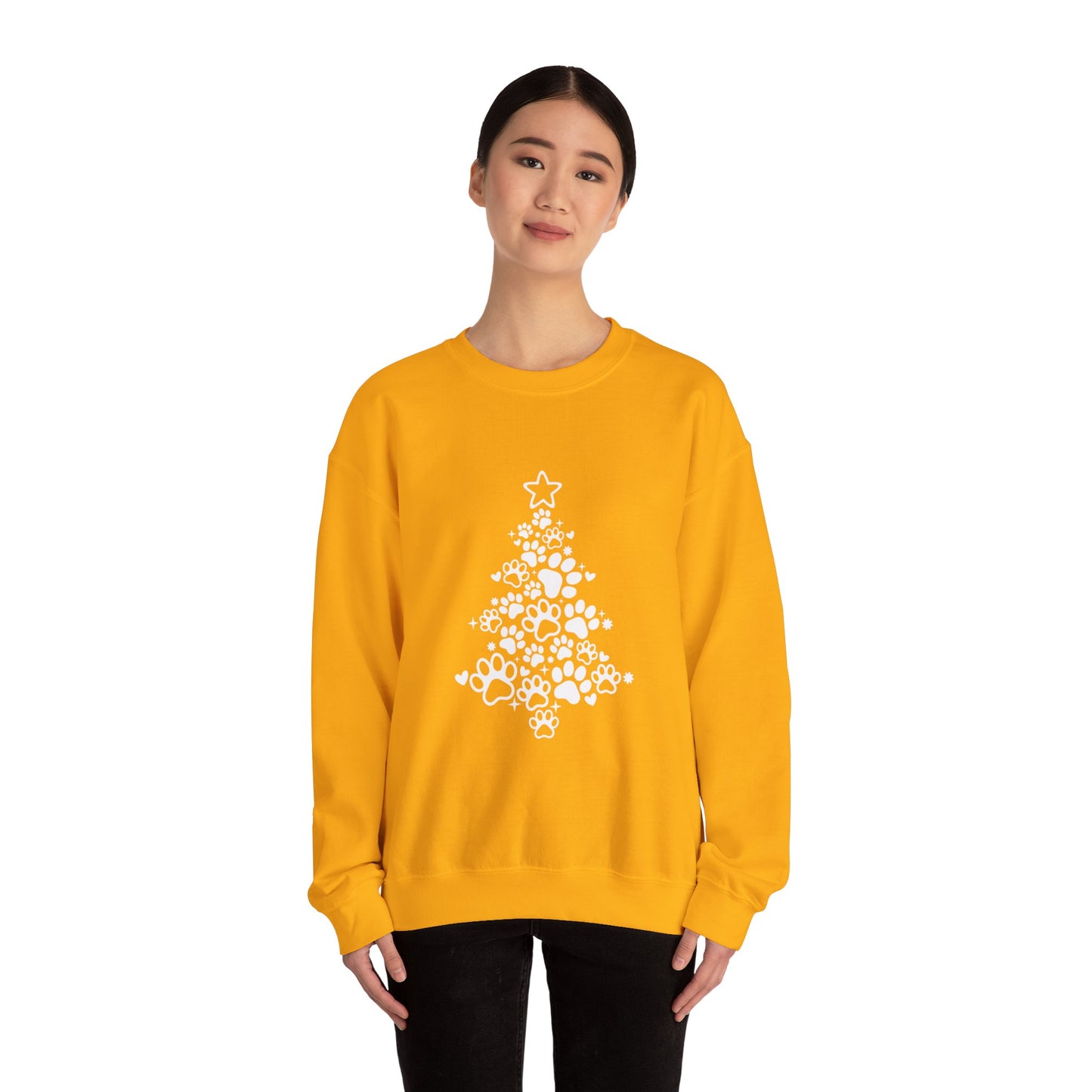 Paw Print Christmas Xmas Sweatshirt. Unisex Heavy Blend™ Crewneck Sweatshirt