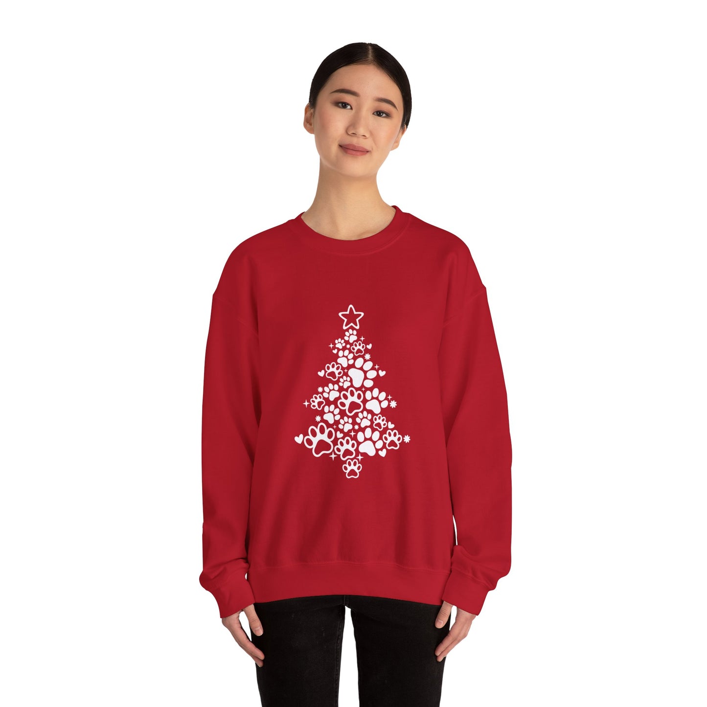 Paw Print Christmas Xmas Sweatshirt. Unisex Heavy Blend™ Crewneck Sweatshirt