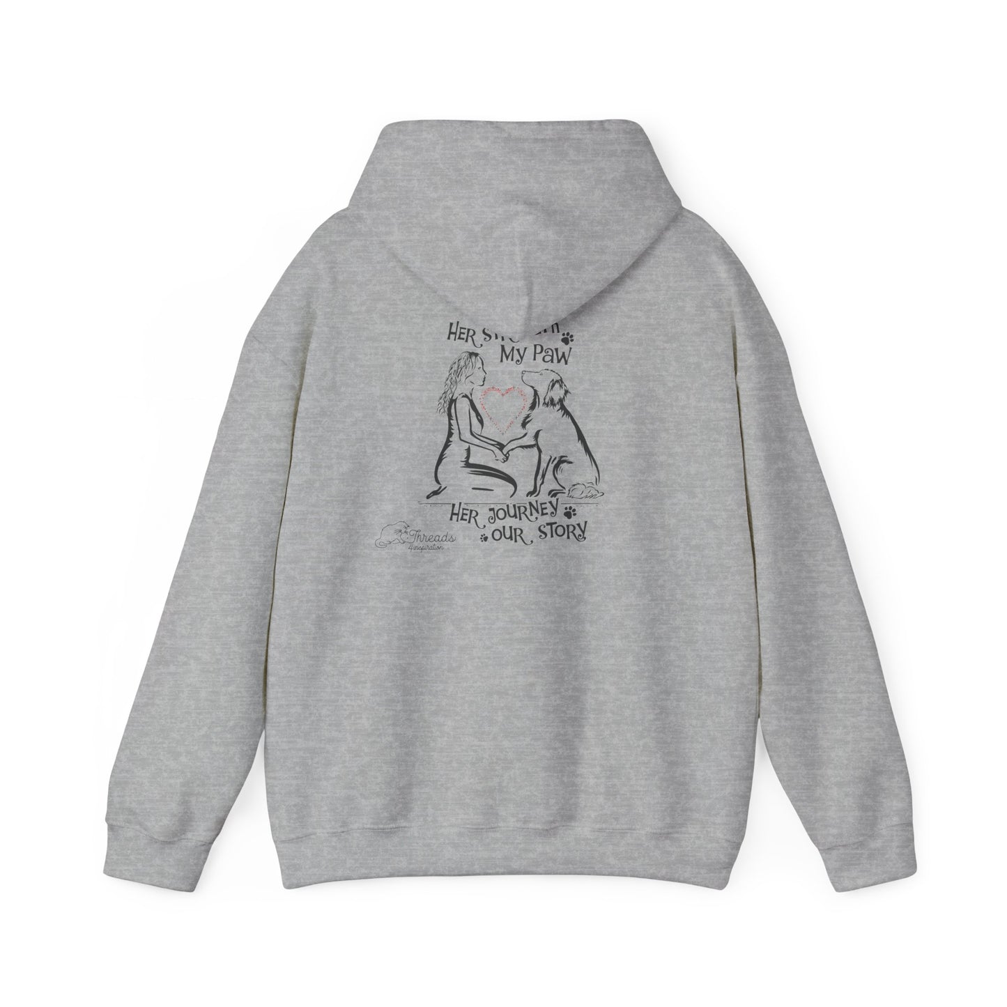 Her Strength My Paw Her Journey Our Story Dog. Unisex Heavy Blend™ Hooded Sweatshirt