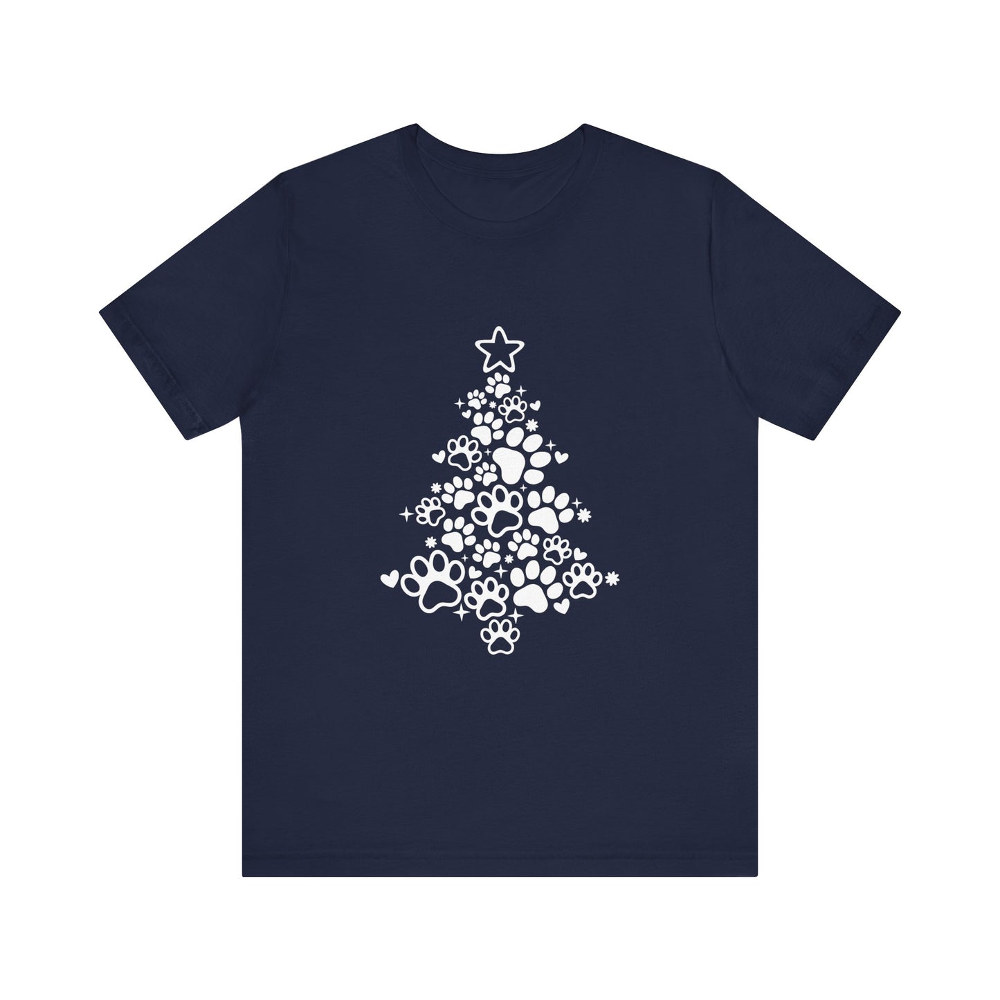 Paw Print Christmas T-shirt Unisex Jersey Short Sleeve Tee