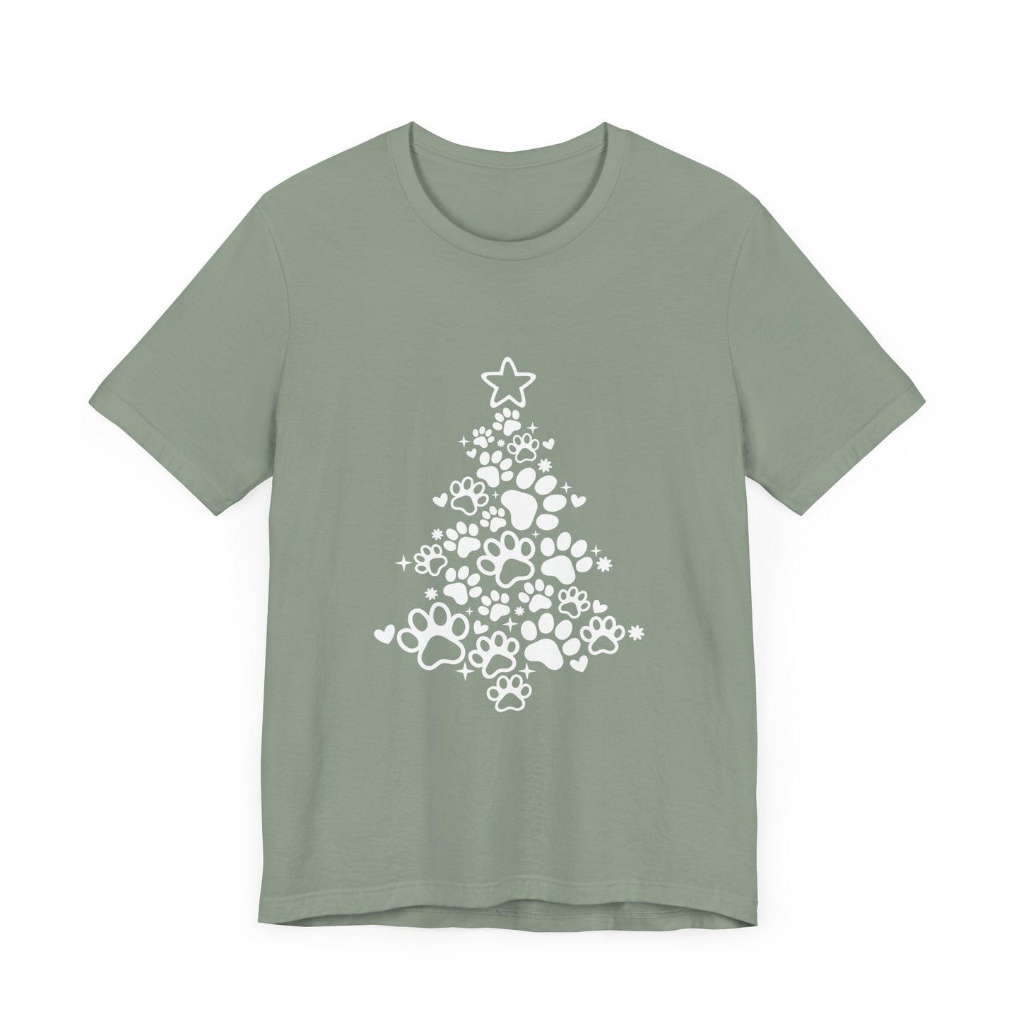 Paw Print Christmas T-shirt Unisex Jersey Short Sleeve Tee