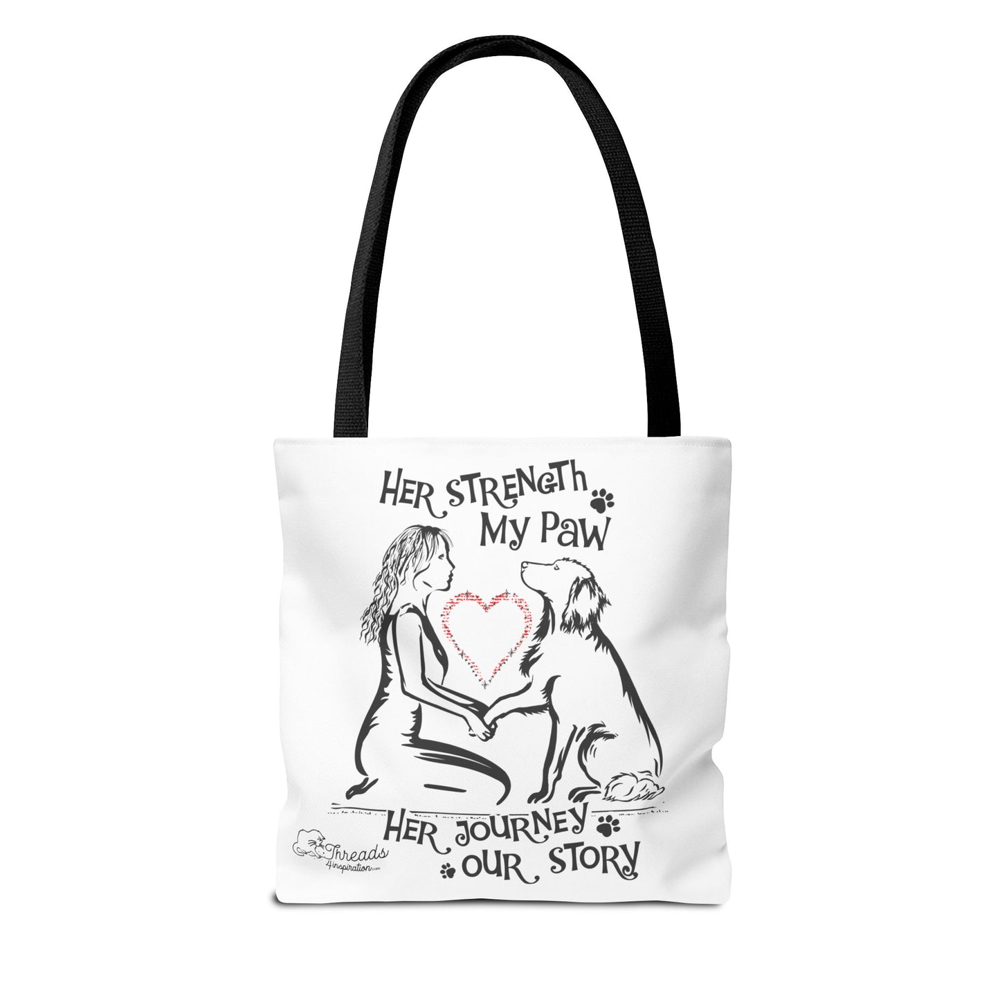 Her Strength My Paw Her Journey Our Story Dog Bag. Tote Bag (AOP)