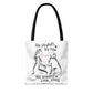 Her Strength My Paw Her Journey Our Story Dog Bag. Tote Bag (AOP)