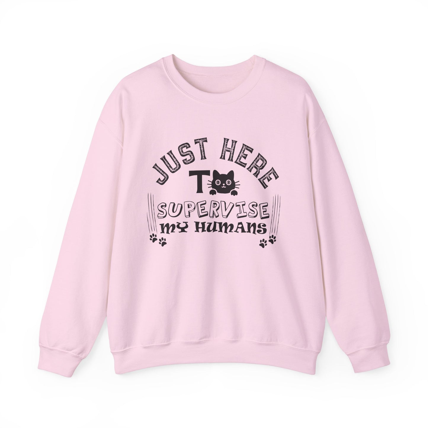 Just Here To Supervise Cat. Unisex Heavy Blend™ Crewneck Sweatshirt