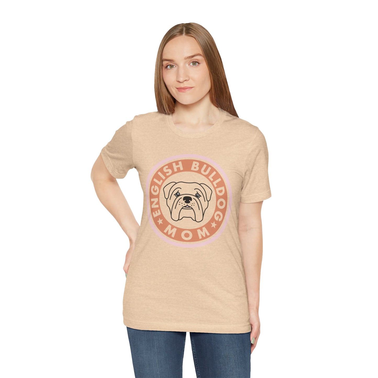 Bull Dog Mom Shirt. Unisex Jersey Short Sleeve Tee