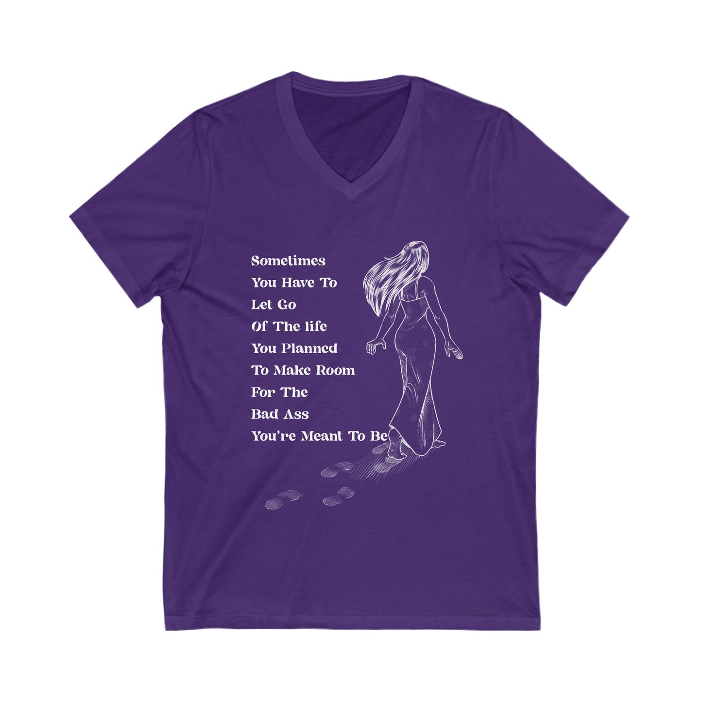 Inspiration on a Purple T-shirt. Become The Bad Ass you're meant to be. Break Those generational habits, share stories on a shirt.