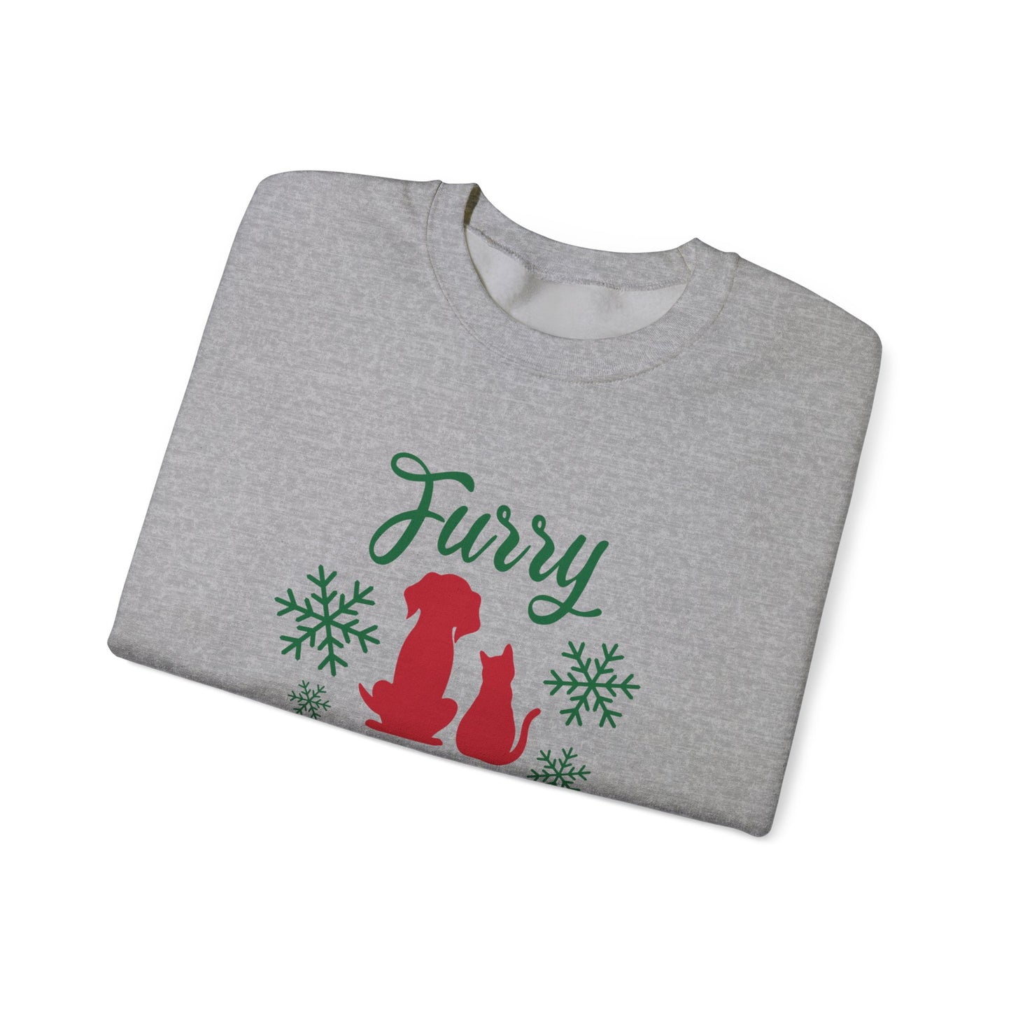 Furry and Bright Christmas. Unisex Heavy Blend™ Crewneck Sweatshirt