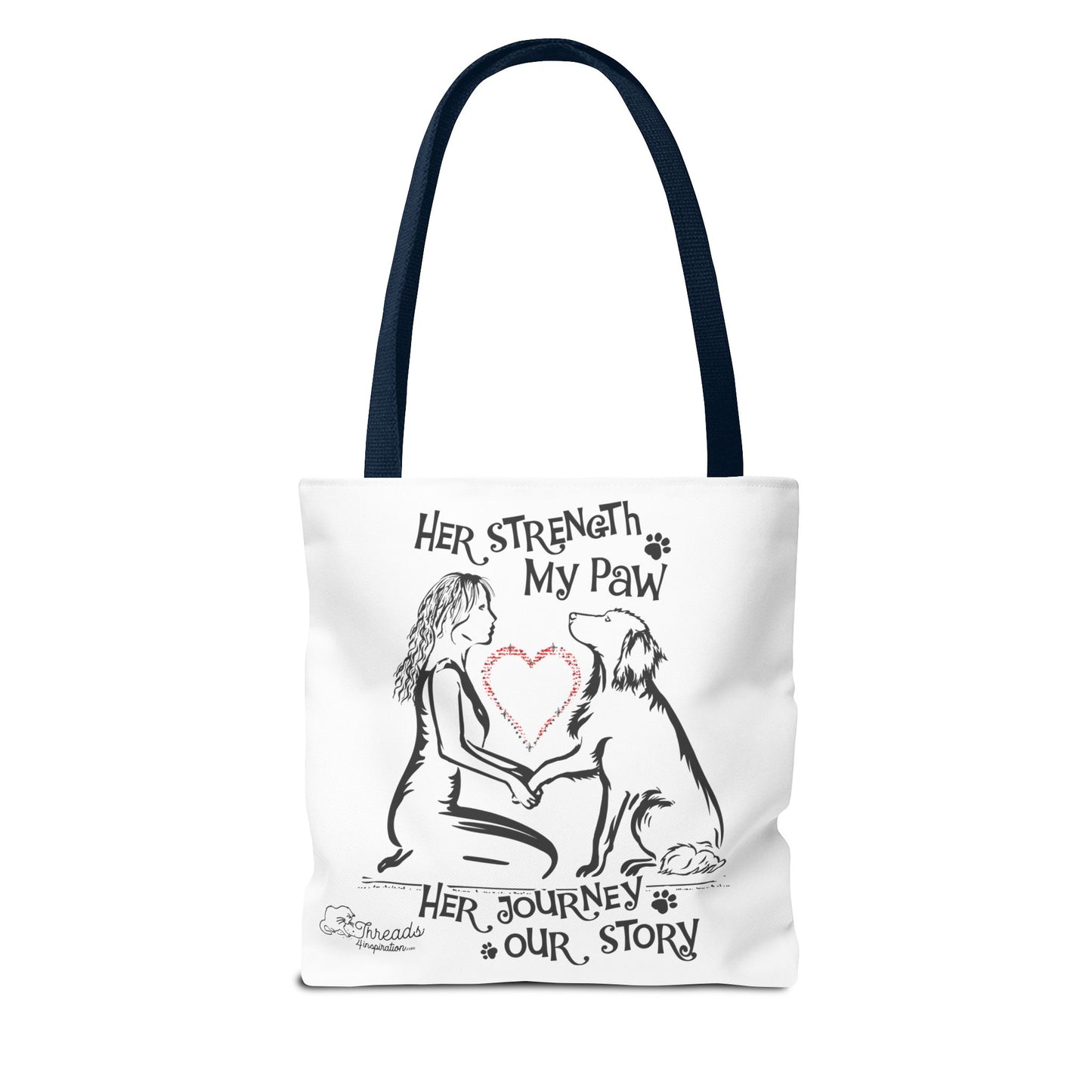 Her Strength My Paw Her Journey Our Story Dog Bag. Tote Bag (AOP)