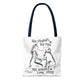 Her Strength My Paw Her Journey Our Story Dog Bag. Tote Bag (AOP)