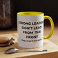Inspirational Accent Coffee Mug - Strong Leaders Quote, Motivational Gift, Office Decor, Unique Graduation Present, Leadership Cup