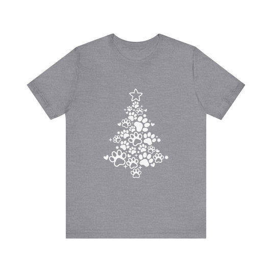 Paw Print Christmas T-shirt Unisex Jersey Short Sleeve Tee