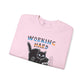 Working Hard Hardly Working Cat Sweatshirt. Unisex Heavy Blend™ Crewneck Sweatshirt