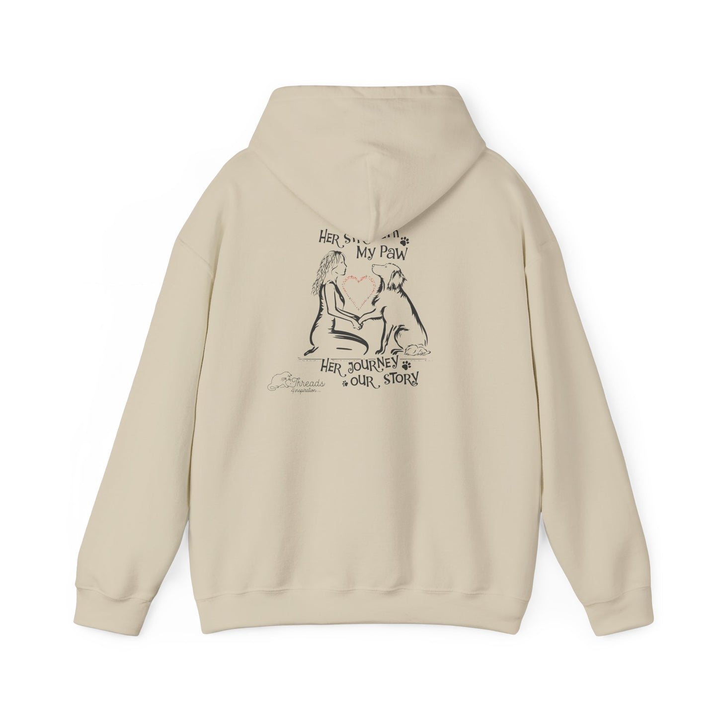 Her Strength My Paw Her Journey Our Story Dog. Unisex Heavy Blend™ Hooded Sweatshirt