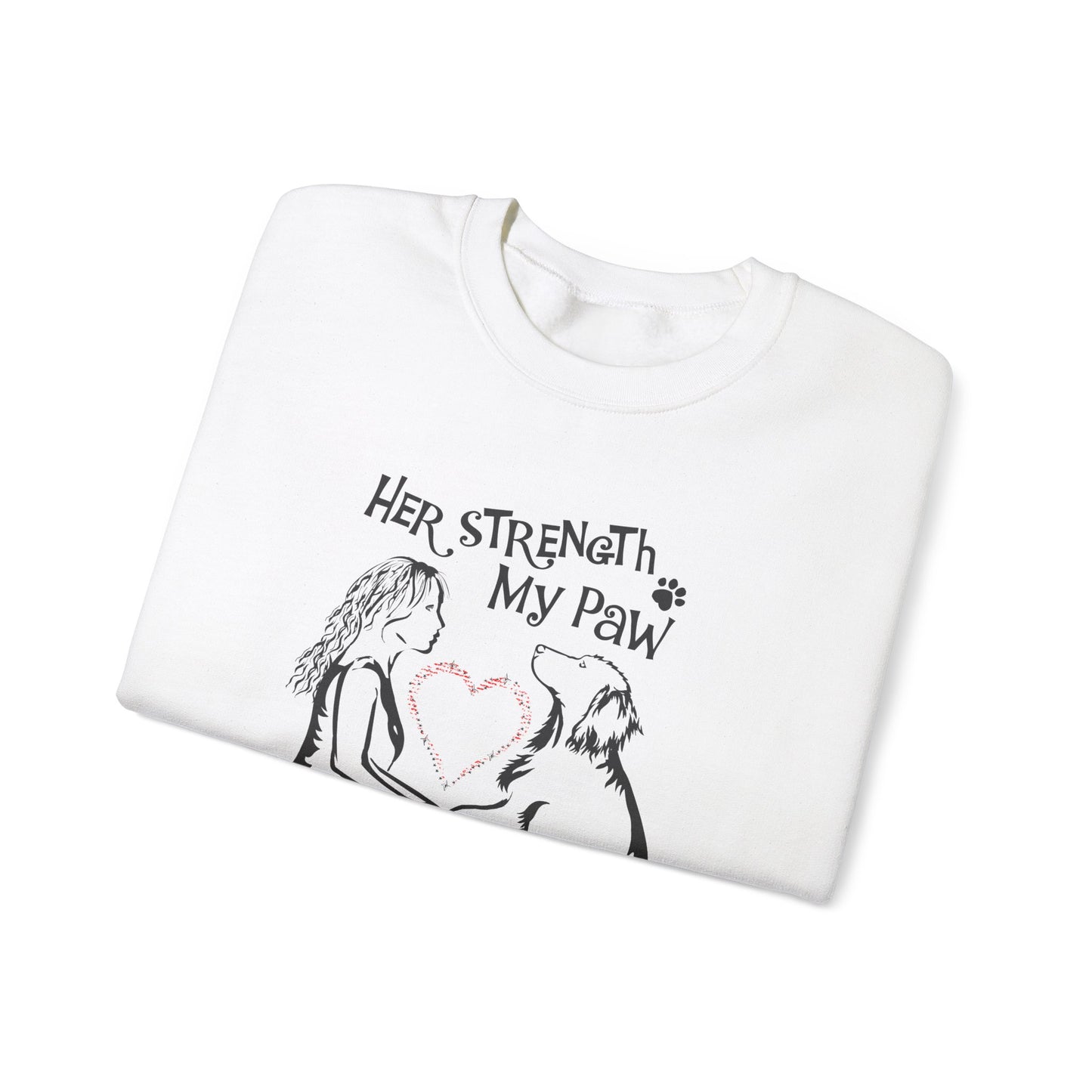 Her Strength My Paw Her Journey Our Story Dog Sweat shirt. Unisex Heavy Blend™ Crewneck Sweatshirt