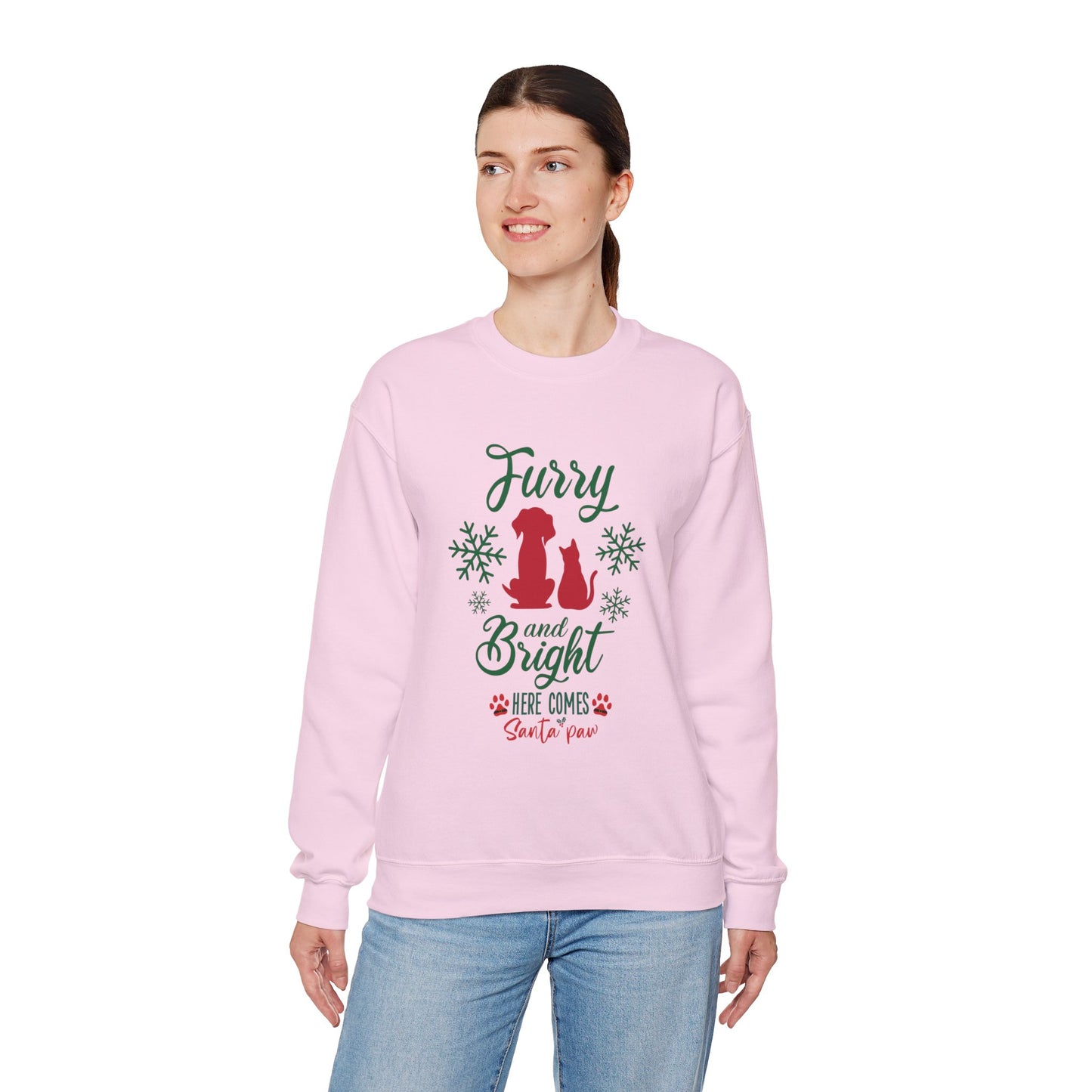 Furry and Bright Christmas. Unisex Heavy Blend™ Crewneck Sweatshirt