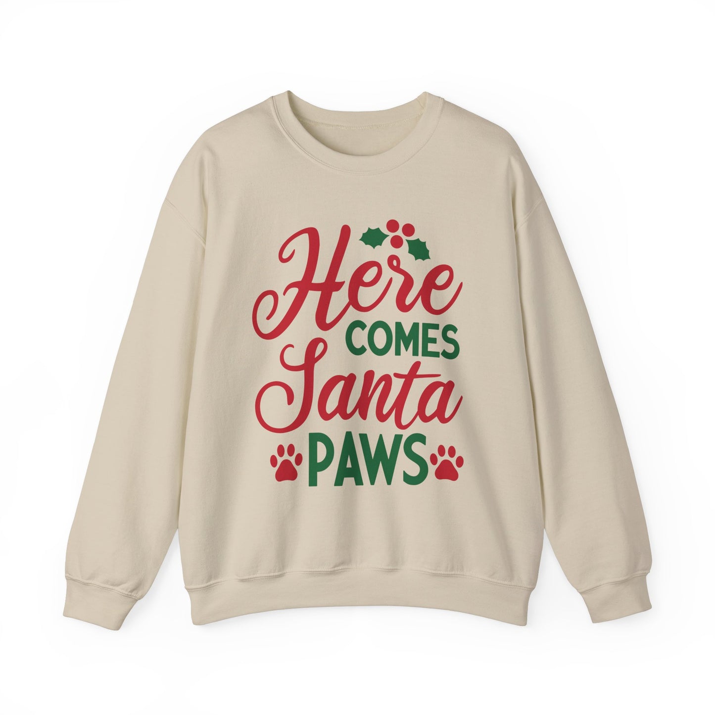 Here Comes Santa Paws Sweatshirt Unisex Heavy Blend™ Crewneck Sweatshirt