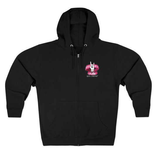 Sisters For A Cure Zip Hoodie, Comfortable Casual Wear, Perfect for Events and Gatherings.